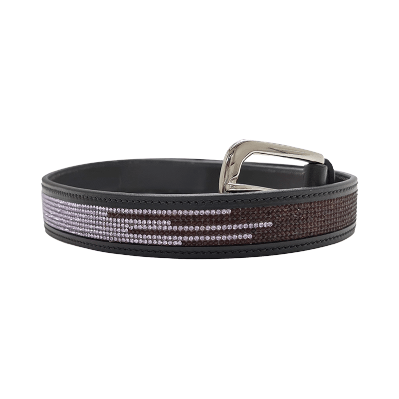 Crystal Purple Leather Belt