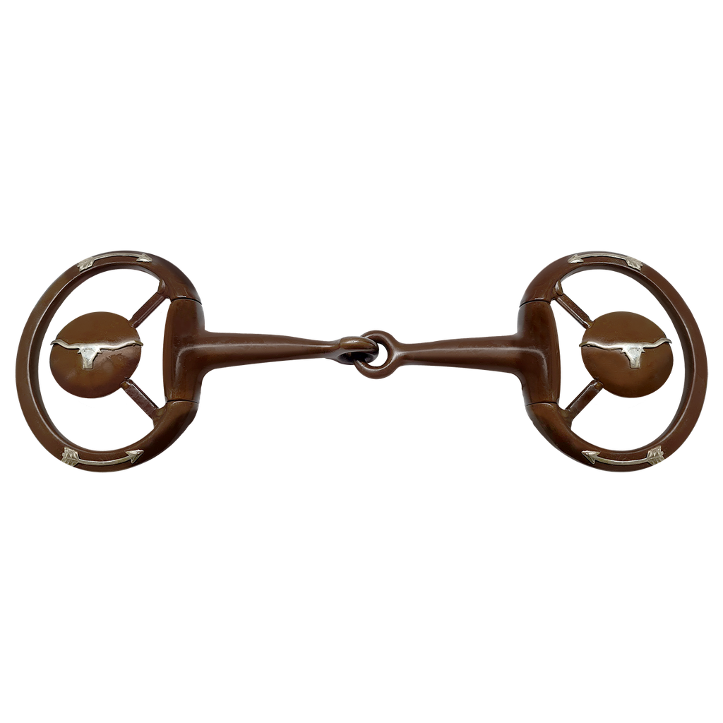 Antiqued Western Snaffle Bit - Longhorn
