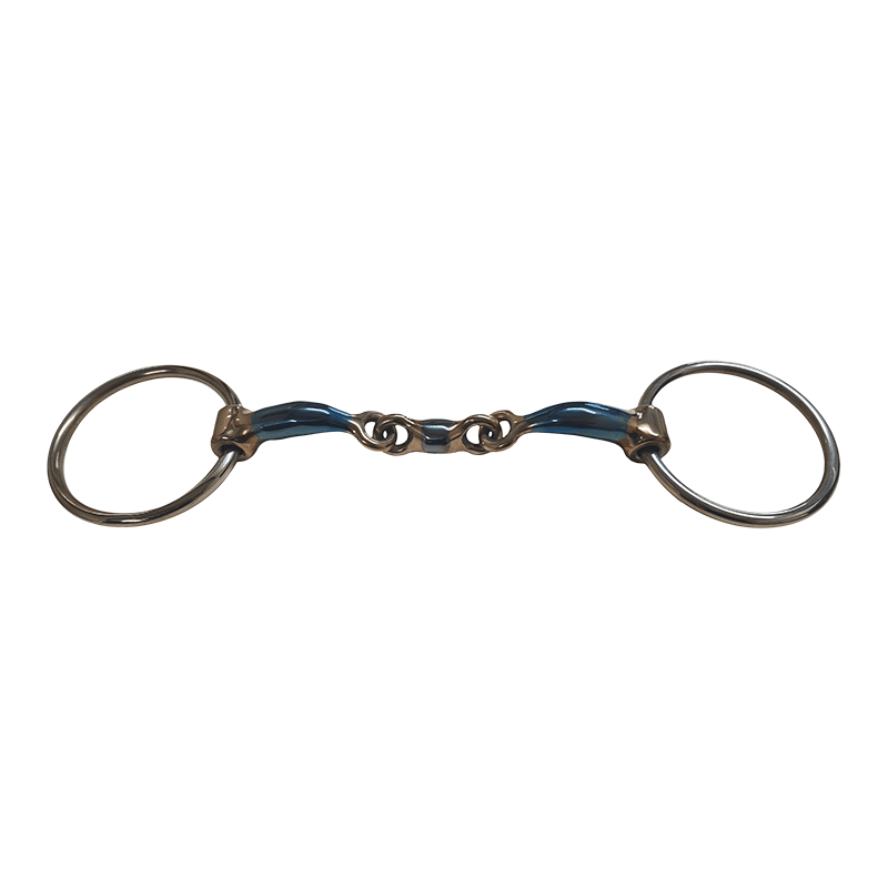 Loose Ring Snaffle Blue Steel Curved Elliptical Link