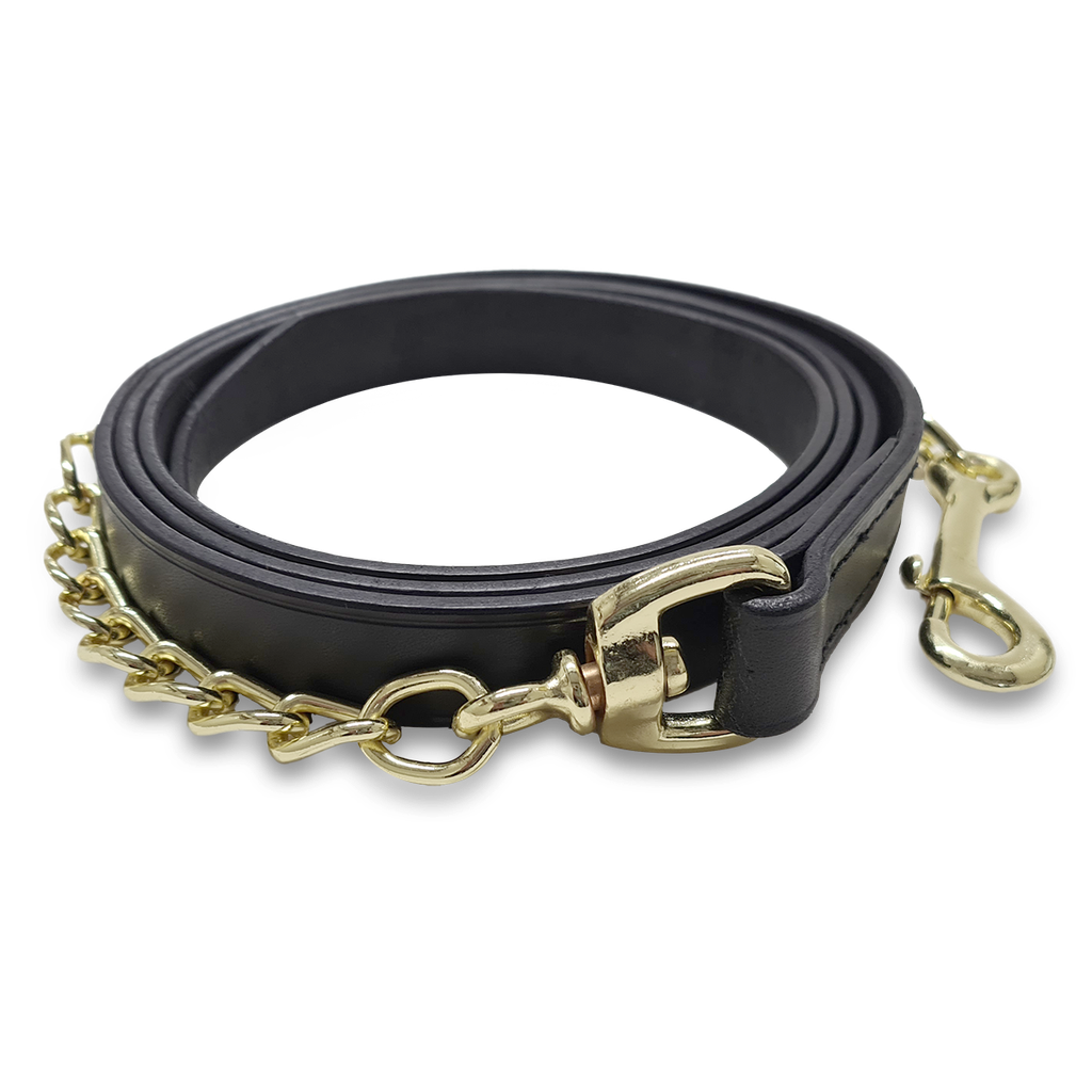 Capriole Leather Lead with Heavy Brass Chain