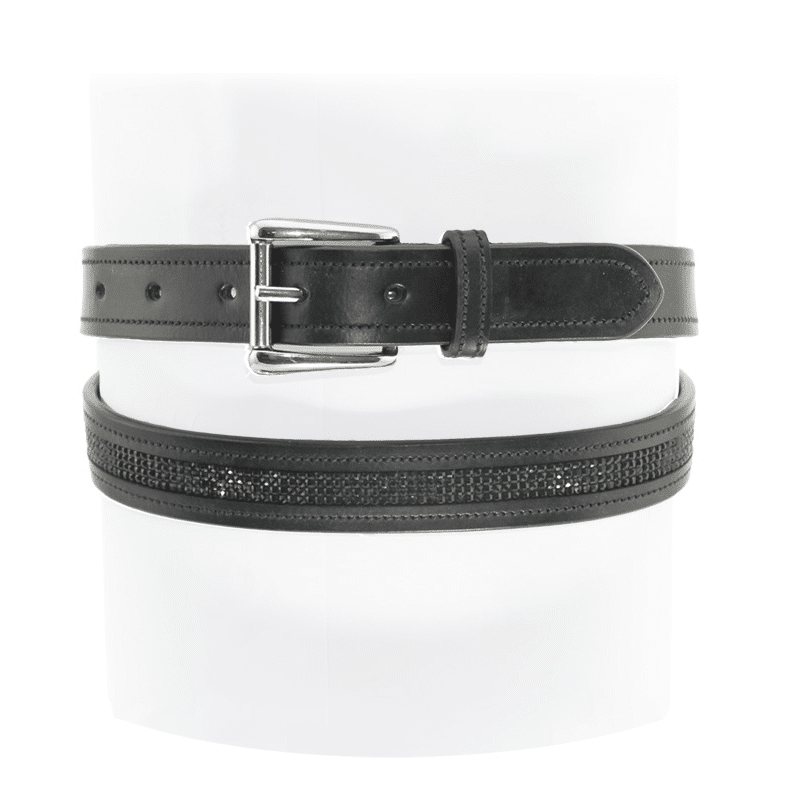 Belt, Leather Black Bling