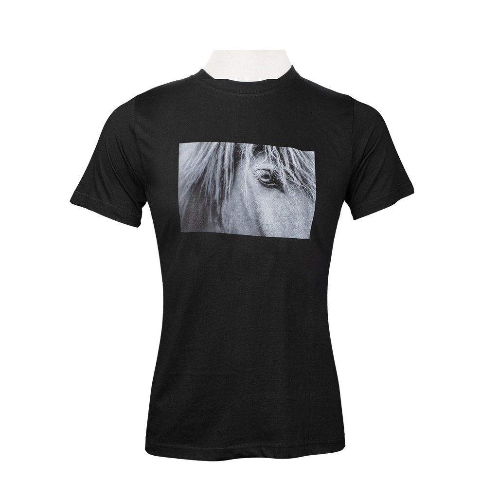 Kids T-Shirt - Black with Horse Eye Print