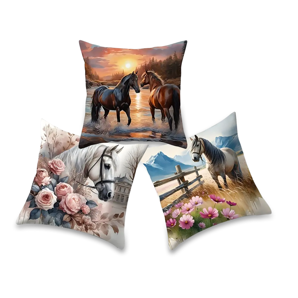 Horse Print Cushion Cover