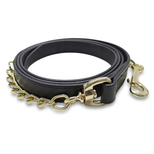 Capriole Leather Lead with Heavy Brass Chain
