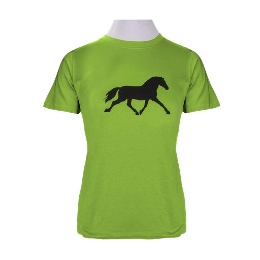Kids T-Shirt - Lime with Trotting Horse
